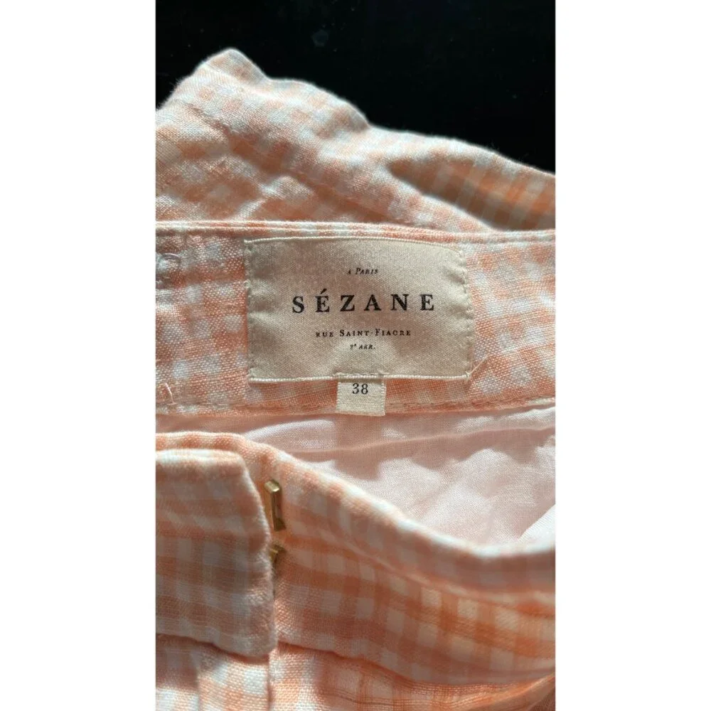 SEZANE GINGHAM SHORTS 38 M - Picture 5 of 6